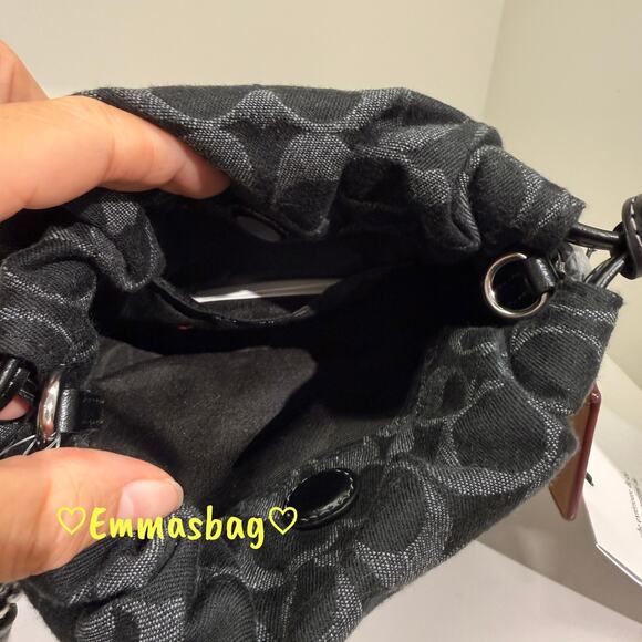 Coach Faye Mini Drawstring Bag In Signature Denim CCZ45 denim/Silver/Black